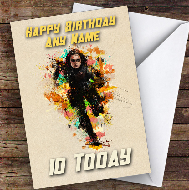 Watercolour Bucky Barnes Children's Kids Personalised Birthday Card