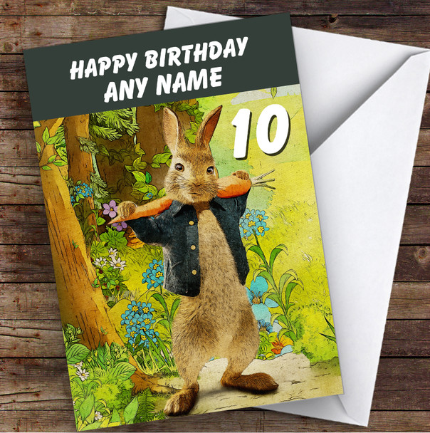 Peter Rabbit Colourful Children's Kids Personalised Birthday Card