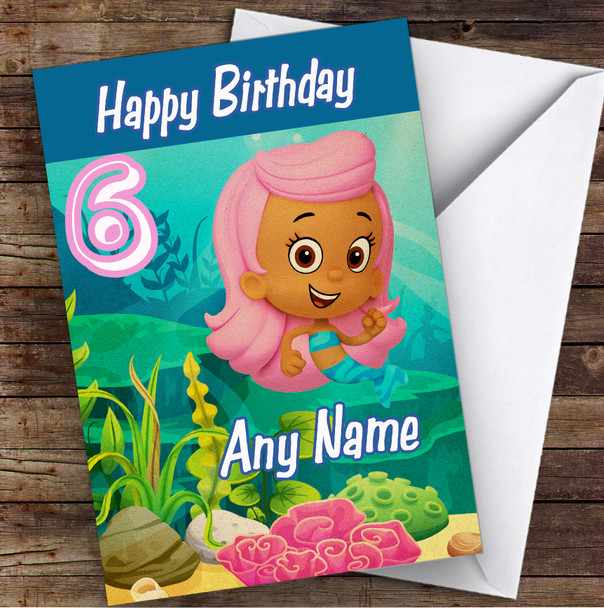 Bubble Guppies Molly Children's Kids Personalised Birthday Card