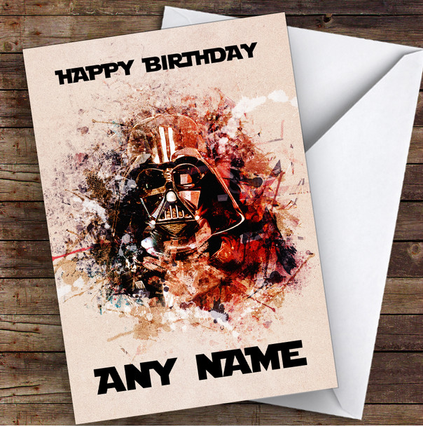 Darth Vader Abstract Children's Kids Personalised Birthday Card