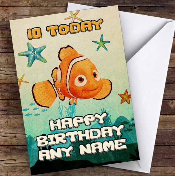 Finding Nemo Retro Children's Kids Personalised Birthday Card