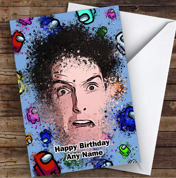 Lazarbeam Among Us Children's Kids Personalised Birthday Card