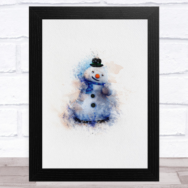 Chilly Snowman Doc Mcstuffins Watercolour Splatter Children's Wall Art Print