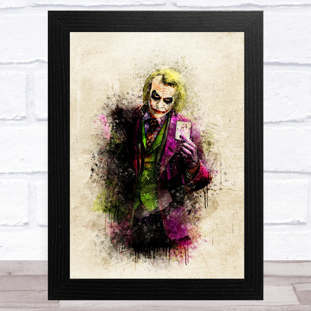 Vintage Heath Ledger Joker Watercolour Splatter Children's Kid's Wall Art Print