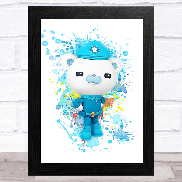 Octonauts Captain Barnacles Splatter Art Children's Kid's Wall Art Print