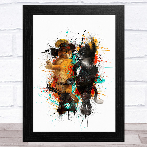 Puss In Boots And Kitty Softpaws Children's Kid's Wall Art Print