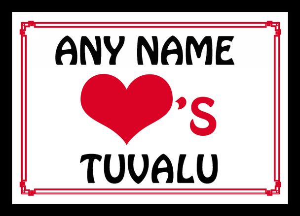 Love Heart Tuvalu Personalised Mousemat