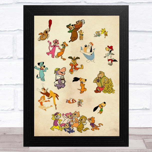 Hanna-Barbera Retro Characters Children's Kid's Wall Art Print