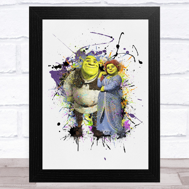 Princess Fiona And Shrek Splat Children's Kid's Wall Art Print