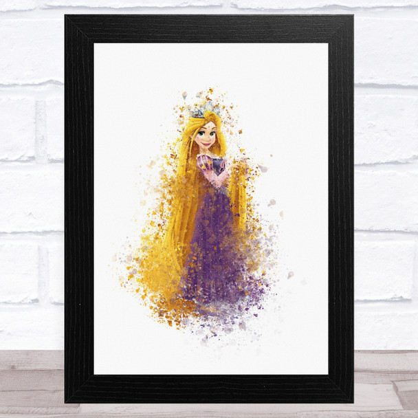 Rapunzel Watercolour Splatter Children's Kid's Wall Art Print