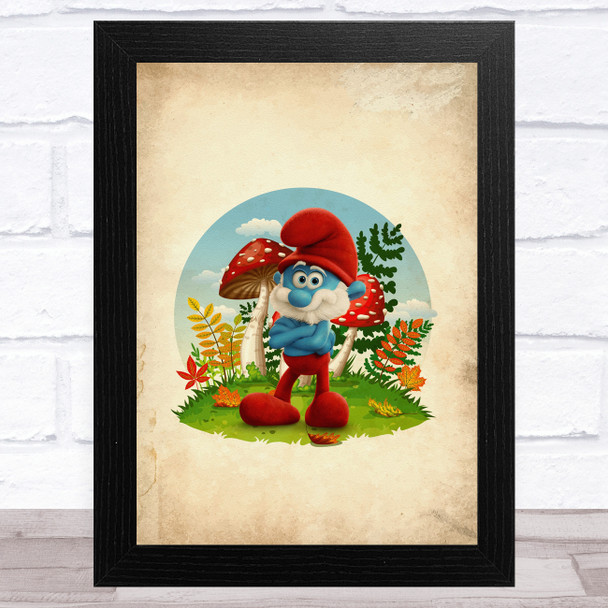 Vintage Papa Smurf The Smurfs Children's Kid's Wall Art Print