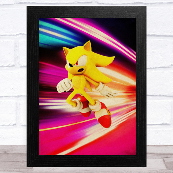 Yellow Sonic Hedgehog Lights Children's Kid's Wall Art Print