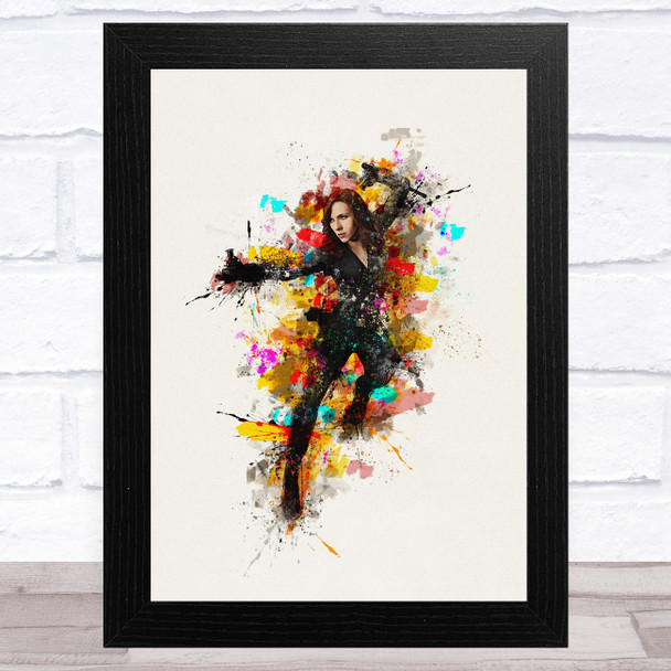 Black Widow Colour Splatter Children's Kid's Wall Art Print
