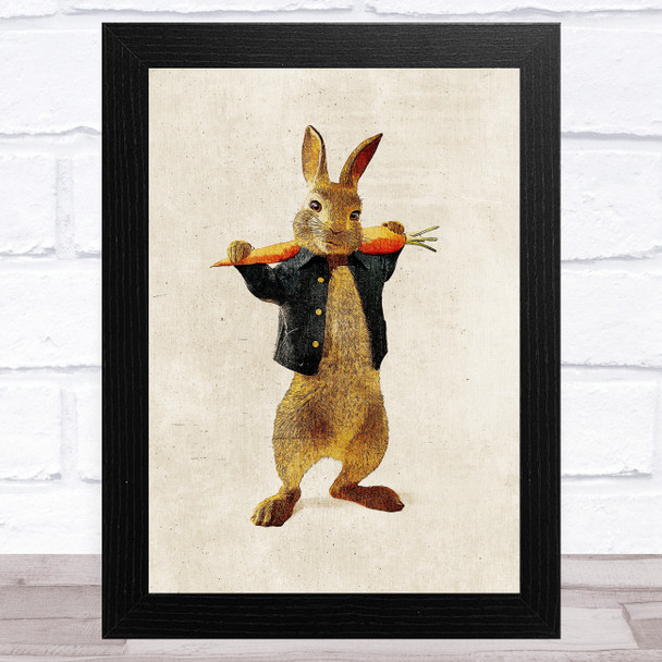 Peter Rabbit Vintage Carrot Children's Kid's Wall Art Print