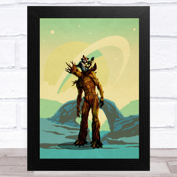 Groot Style Vintage Green Children's Kid's Wall Art Print