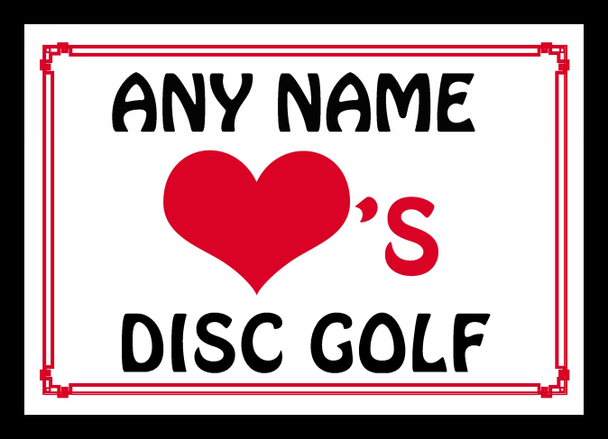 Love Heart Disc Golf Personalised Mousemat