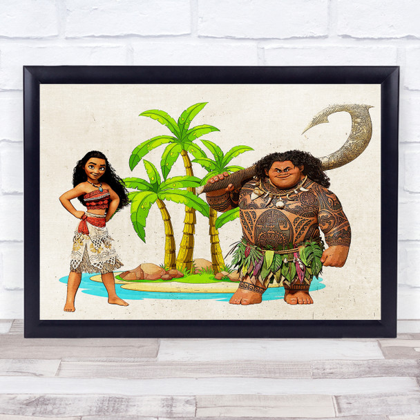 Moana And Maui Together Children's Kid's Wall Art Print