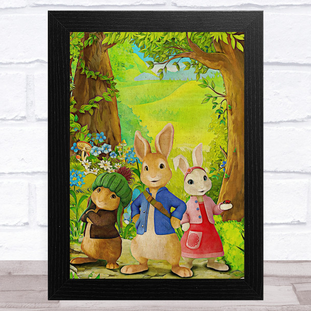 Peter Rabbit Cute Retro Children's Kid's Wall Art Print