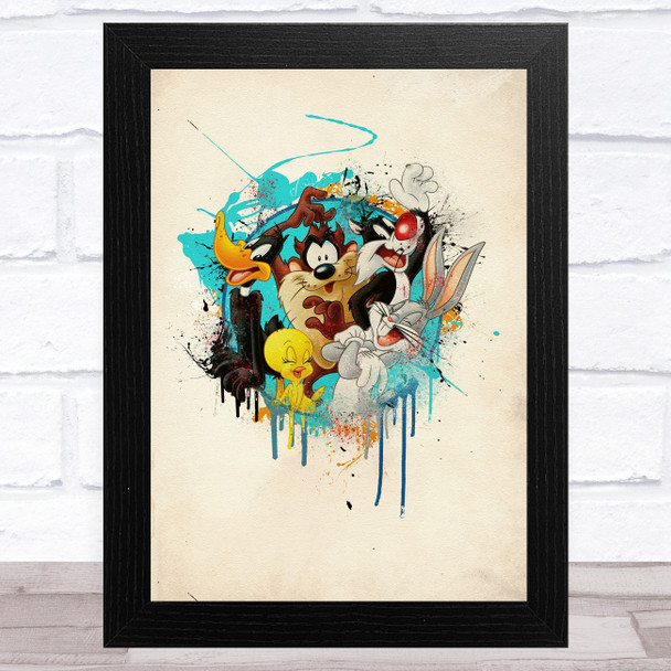 Looney Tunes Splatter Children's Kid's Wall Art Print