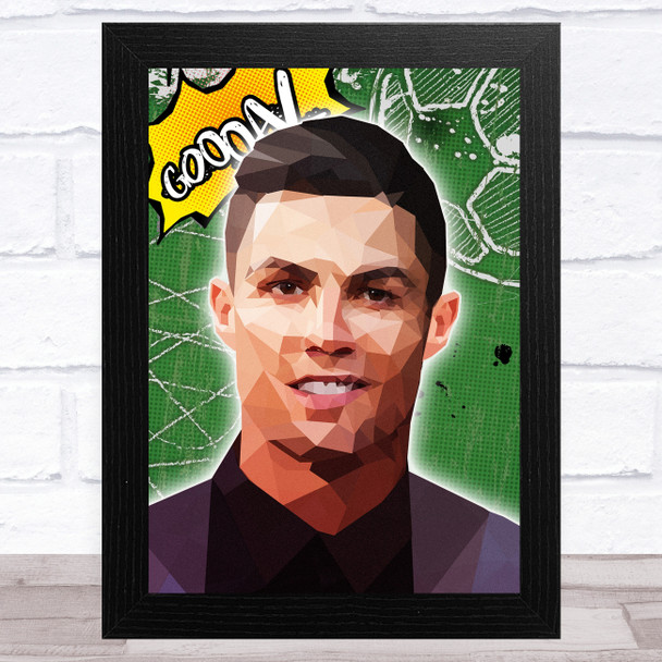 Christiano Ronaldo Polygon Goal Comic Style Celeb Wall Art Print