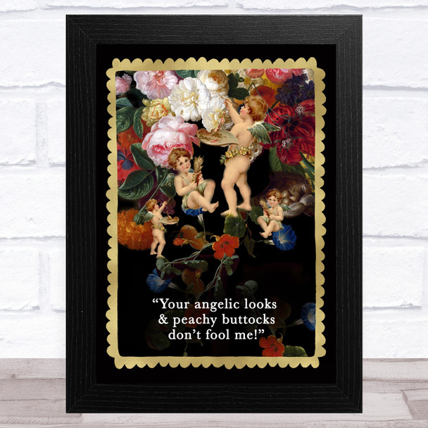 Renaissance Humour Angels & Flowers Funny Eccentric Wall Art Print