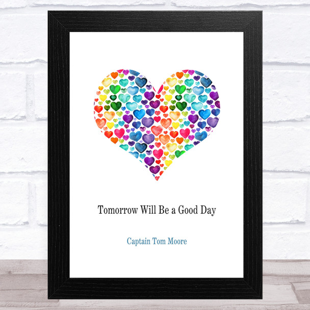 Captain Tom Tomorrow Will Be Rainbow Hearts In Heart Statement Wall Art Print