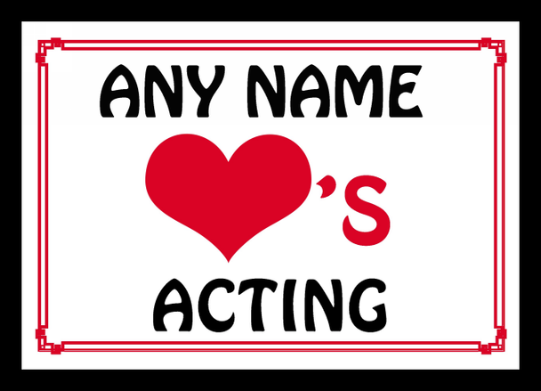 Love Heart Acting Personalised Mousemat