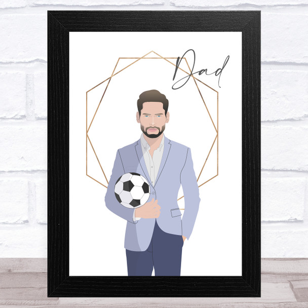 Dad Football Dad In Suit Dad Father's Day Gift Wall Art Print