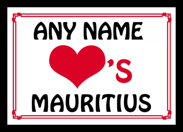 Love Heart Mauritius Personalised Mousemat