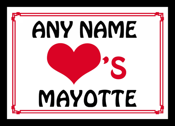 Love Heart Mayotte Personalised Mousemat