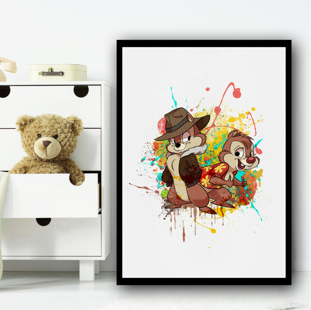 Chip 'N Dale's Rescue Rangers Splatter Wall Art Print