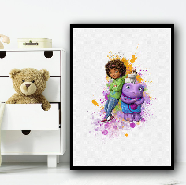 Home Watercolour Splatter Cute Wall Art Print