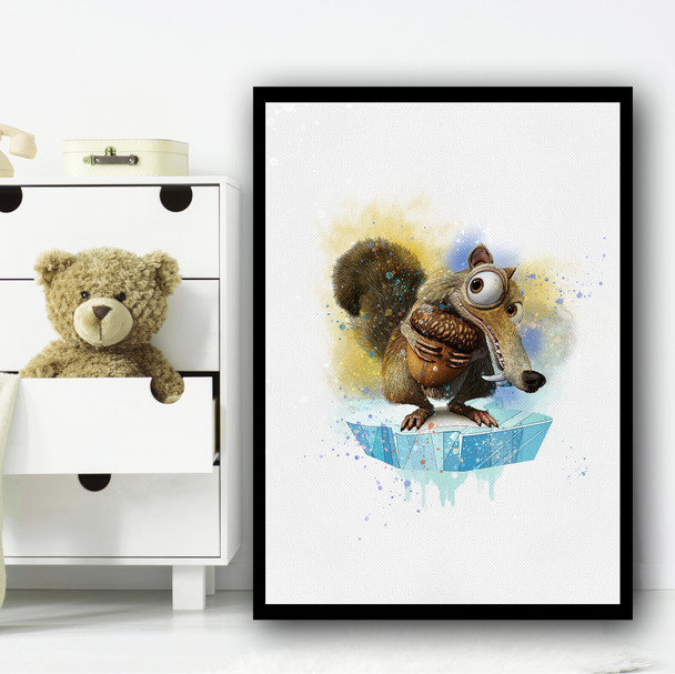 Ice Age Scrat Blue Wall Art Print