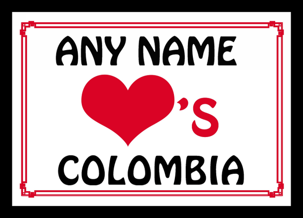 Love Heart Colombia Personalised Mousemat