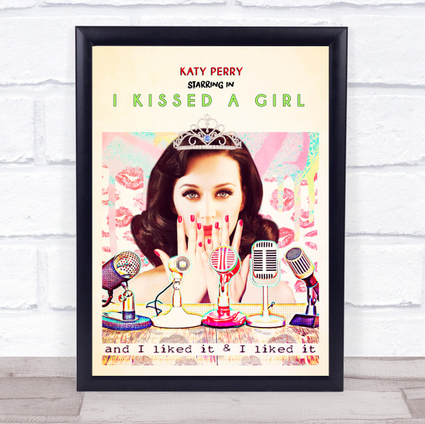 Katy Perry I Kissed A Girl Vintage Microphones Wall Art Print