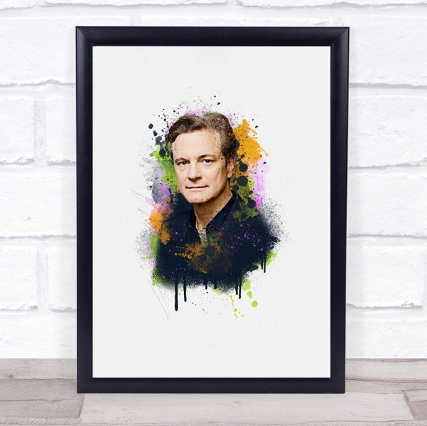 Colin Firth Colour Paint Splatter Drip Wall Art Print