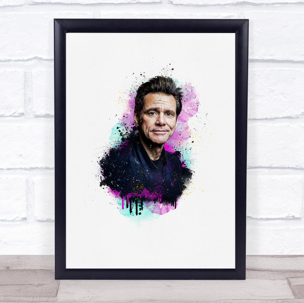 Jim Carrey Watercolour Splatter Drip Wall Art Print