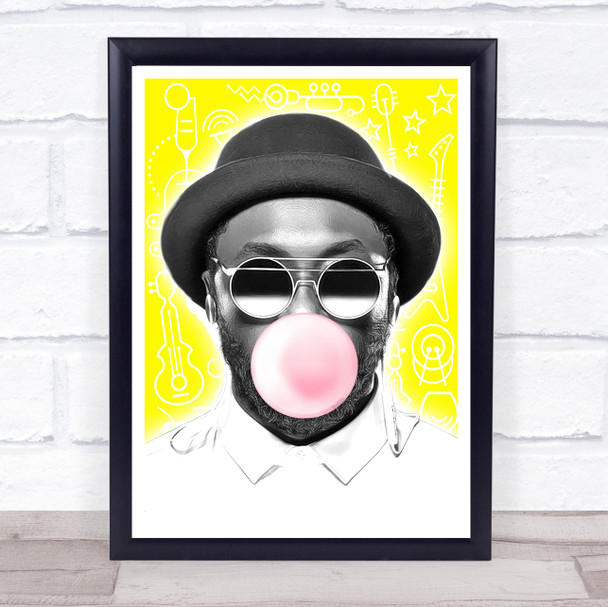 Will.I.Am Bubblegum Retro Yellow Wall Art Print