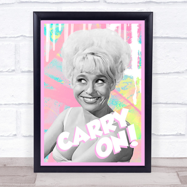 Barbara Windsor Pink Carry On Wall Art Print