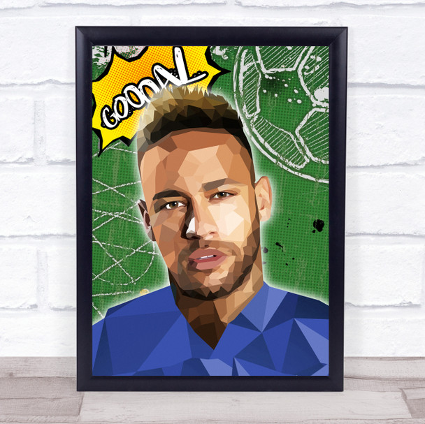 Neymar Polygon Goal Comic Wall Art Print