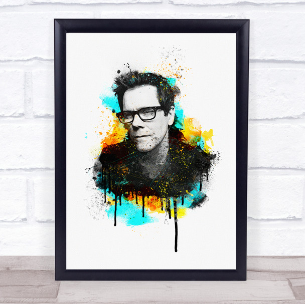 Kevin Bacon Splatter Wall Art Print