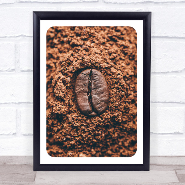 Single Coffee Bean Photograph Wall Art Print