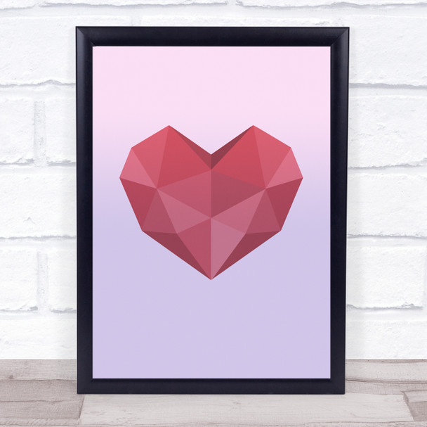 Heart Polygon Style Wall Art Print