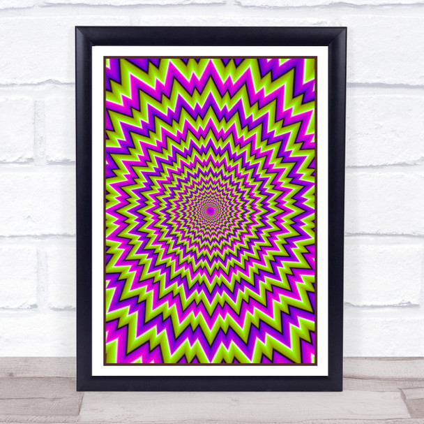 Psychedelic Purple Green Burst Wall Art Print