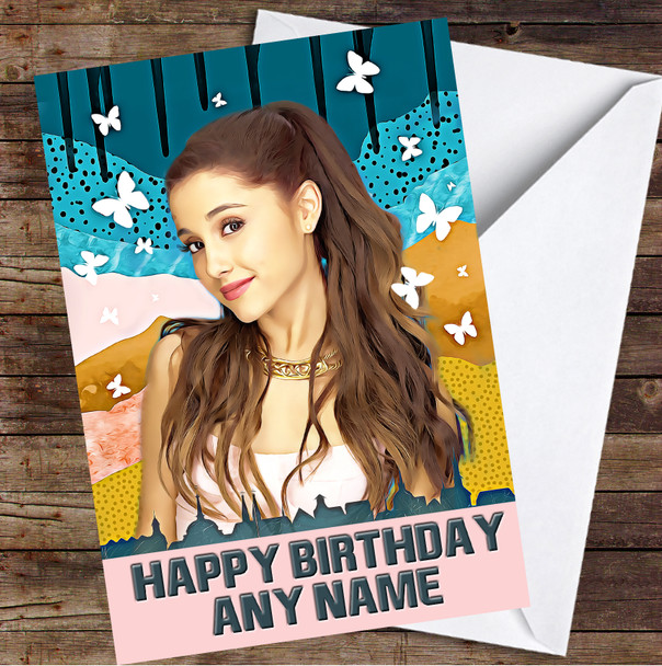 Ariana City Sky Line Butterflies Personalised Birthday Card Ariana City Sky Line Butterflies Personalised Birthday Card