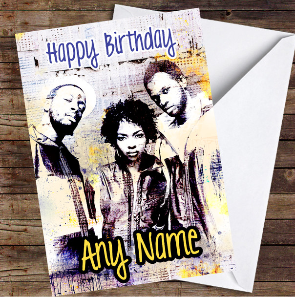 Fugees Urban Splatter And Drip Personalised Birthday Card