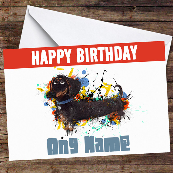 The Secret Life Of Pets Buddy Splat Personalised Birthday Card