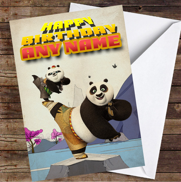 Kung Fu Panda Vintage Little Panda Personalised Birthday Card