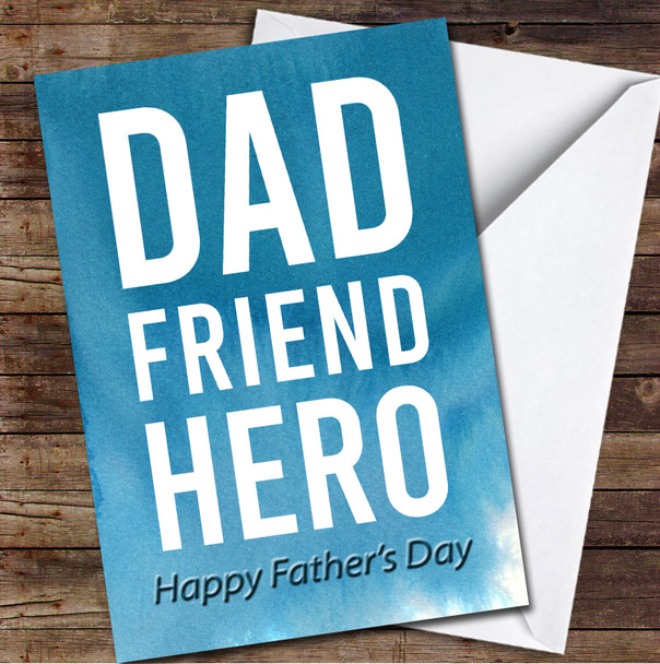 Dad Friend Hero Typographic Personalised Father's Day Greetings Card