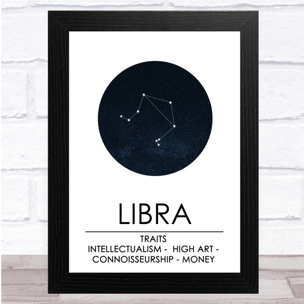 Zodiac Star Sign Constellation Libra Wall Art Print